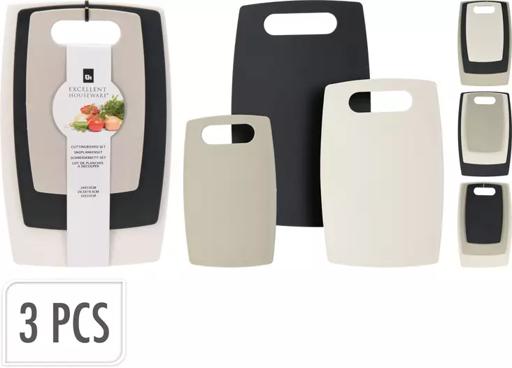 Leikkuulautasetti 3-osainen - Avaajat, raastimet ja keittiötarvikkeet - 8720573839266 - 1