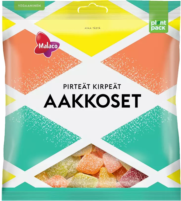 MALACO KIRPEÄT AAKKOSET 280G - Makeispussit, -patukat ja tikkarit - 6420256913796 - 1