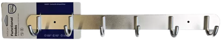 Metallinaulakko 6-osainen - Koukut ja naulakot - 6438506002046 - 1