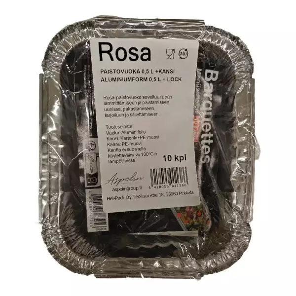 PAISTOVUOKA 0,5 L 10kpl + KANNET - Foliot ja paistopussit - 6418055011386 - 1