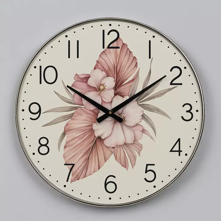 Seinäkello Kukka 30 cm Hiljainen sweep k - Seinä- ja pöytäkellot - 6438506012236 - 1