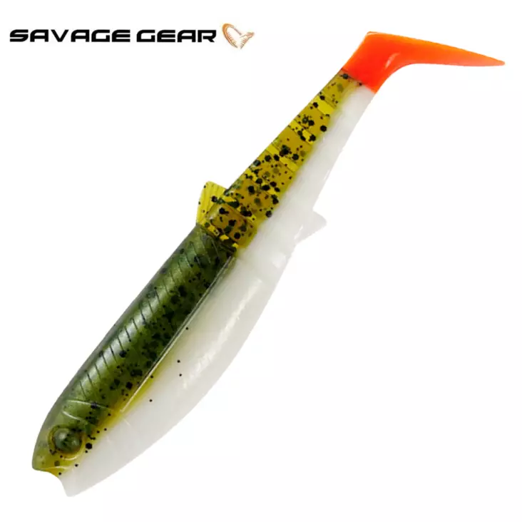 SG Cannibal Shad 8cm Olive Hot Orange - Jigit ja jigipäät - 5706301771346 - 1