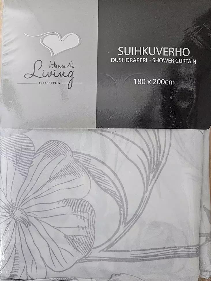 SUIHKUVERHO 180x200cm - Kylpyhuoneen piensisustustuotteet - 6438159370806 - 1