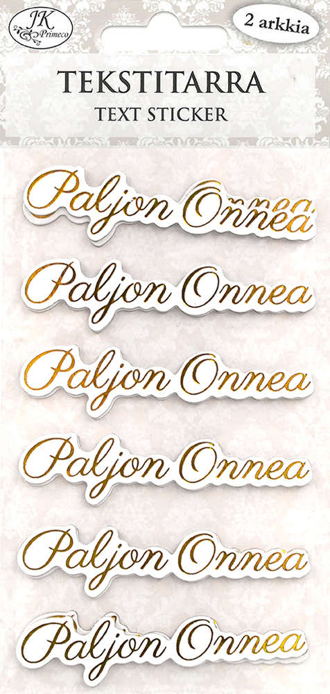 Tekstitarra Paljon onnea kulta 2ark - Tee-se-itse DIY - 6417715088546 - 1