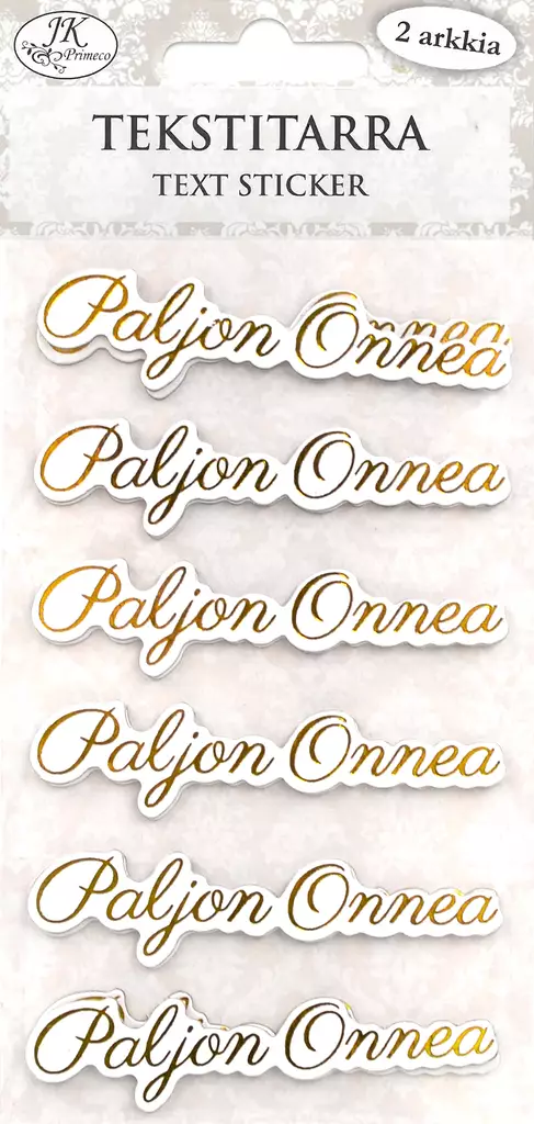 Tekstitarra Paljon onnea kulta 2ark - Tee-se-itse DIY - 6417715088546 - 2