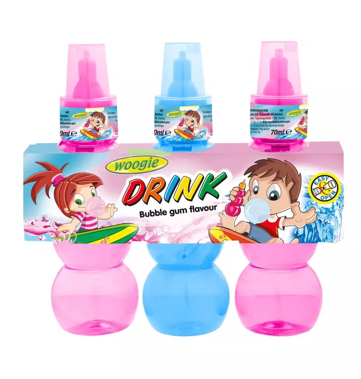 Woogie Bubble Gum juoma 3 X 70 ml - Makeispussit, -patukat ja tikkarit - 9002859116476 - 1