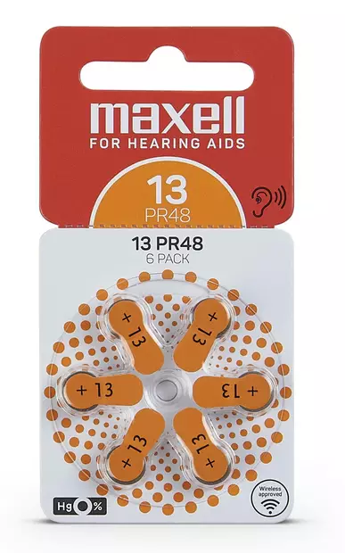 Maxell 13 Hearing Aid 6-pack - Kuulokojeen paristot - 4043752334517 - 1