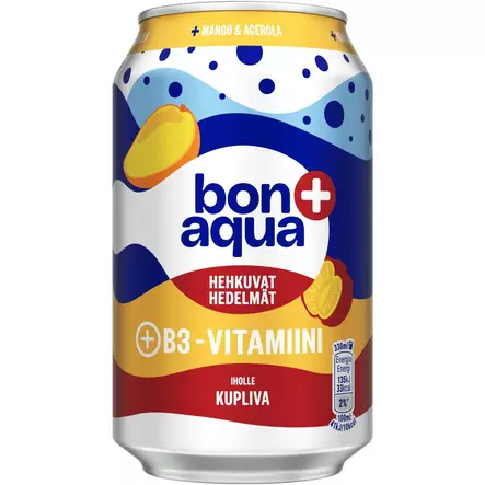 Bonaqua Hehkuvat Hedelmät tölkki 0,33L - Limut - 6415600592277 - 1