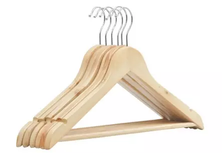 VAATERIPUSTIN PUINEN VÄLIPUULLA 6 kpl/pk - Henkarit - 6438159993357 - 1