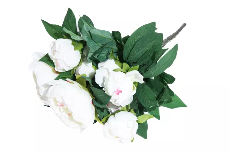 4Living Pioni kimppu valkoinen 50 cm - Tekokukat ja -kasvit - 6410412182197 - 1