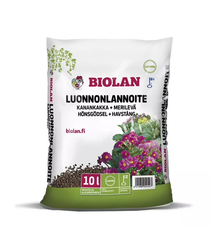 BIOLAN LUONNONLANNOITE+MERIL.10 L - Ulkokasvien lannoitteet ja ravinteet - 6411960054547 - 1