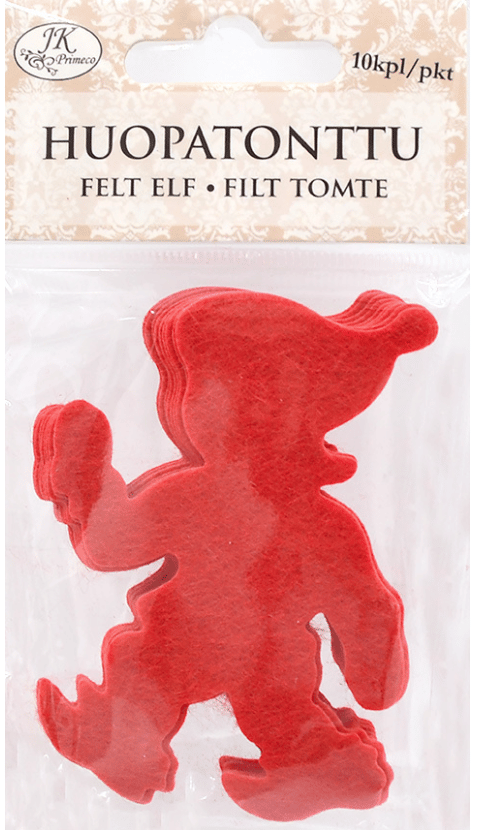 Huopatonttu punainen 10kpl/pkt - Tee-se-itse DIY - 6417715037957 - 1