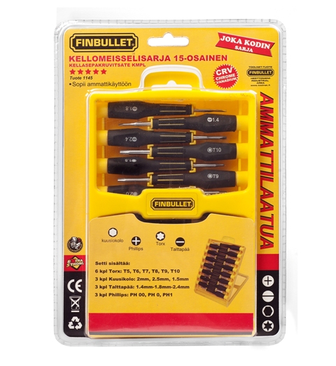 KELLOMEISSELISARJA 15-TRUPER - Työkalusarjat - 6430017705737 - 1
