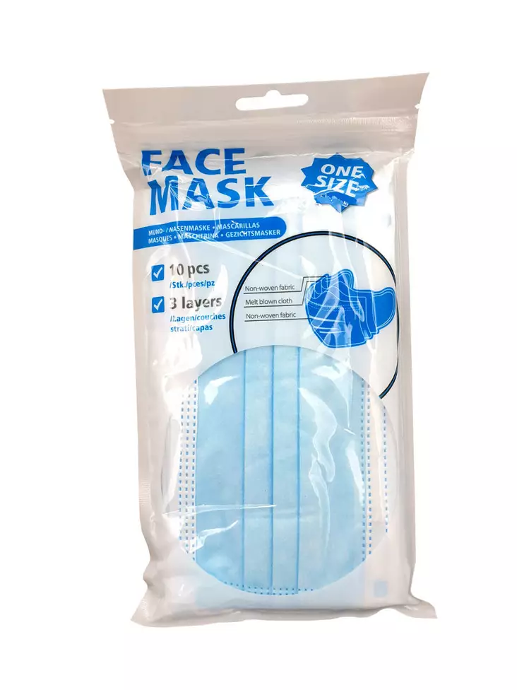 Kasvomaski vaaleansininen 10kpl - Kertakäyttöiset suojat - 4029811454167 - 1