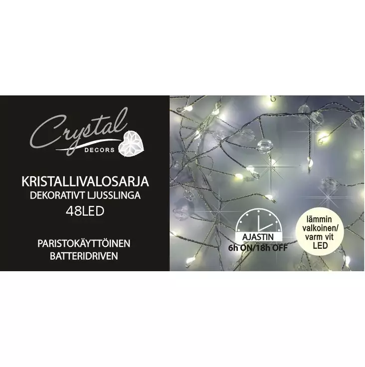 LED-VALOSARJA KRISTALLIKORISTEILLA - Sisävalosarjat ja valonauhat - 6438159210577 - 1