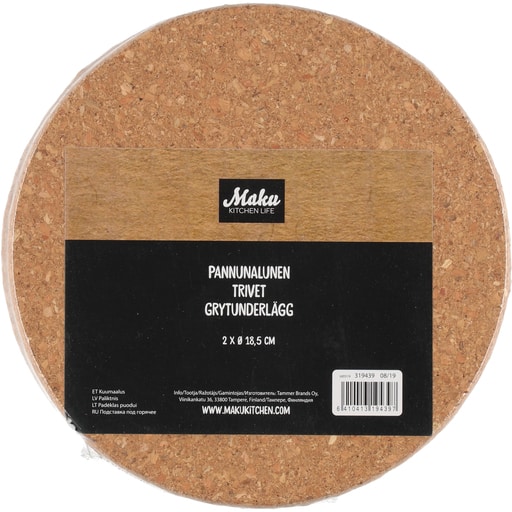 Maku Pannunalunen pyöreä korkki 19 cm 2 kpl - Kattilan kannet ja tarvikkeet - 6410413194397 - 1