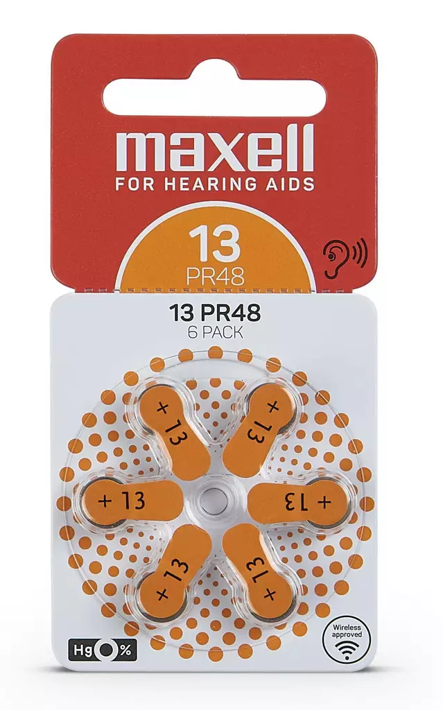 Maxell 13 Hearing Aid 6-pack - Kuulokojeen paristot - 4043752334517 - 1
