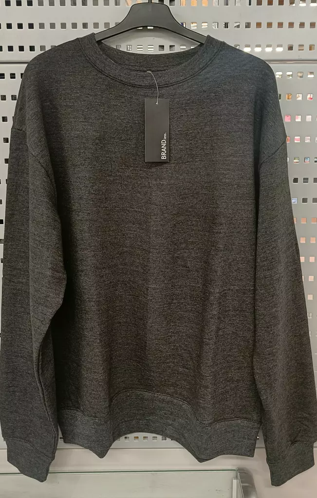 Miesten collegepaita o-aukko Basic XL meleerattu musta - Miesten collegepaidat ja fleecet - 6419285084867 - 2