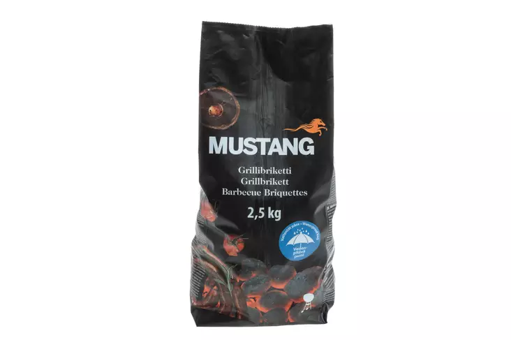 Mustang Grillibriketti kosteuden kestävä pakkaus 2,5 kg - Hiilet, briketit ja halot - 6410412916297 - 1