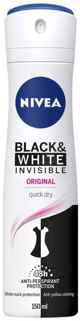 NIVEA DEO SPRAY 150L b&w ORIGINAL - Naisten deodorantit - 4005900489517 - 1