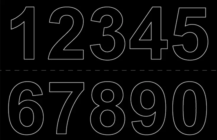 NUMERO ARKKI 0-9x2 50 MM MUSTA - Talonnumerot ja talokirjaimet - 7317900169267 - 1