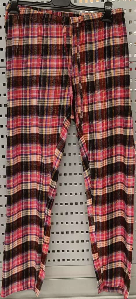 Naisten flanellihousut XL punaruskea kuvio - Naisten yöasut ja pyjamat - 6419285223877 - 1