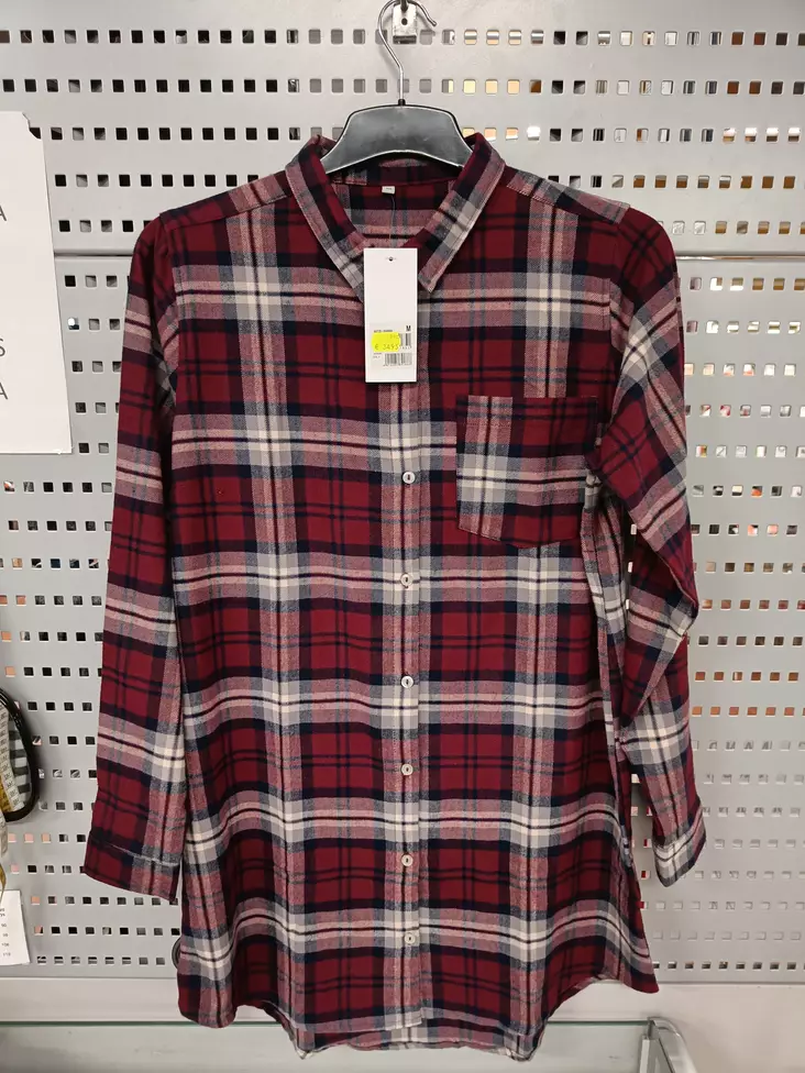 Naisten flanellitunika Hanna 2XL punavalkoinen - Naisten pitkähihaiset paidat ja tunikat - 6419285844867 - 1