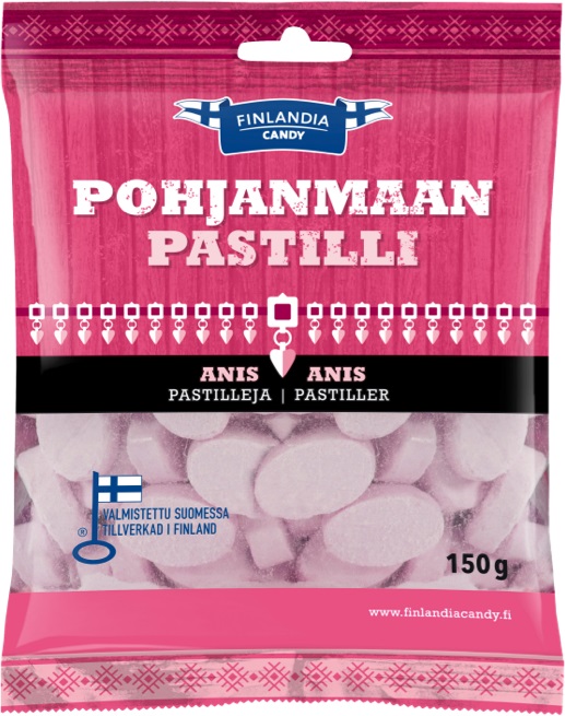 Pohjanmaan pastilli anis 150g - Purukumit ja pastillit - 6430050763787 - 1