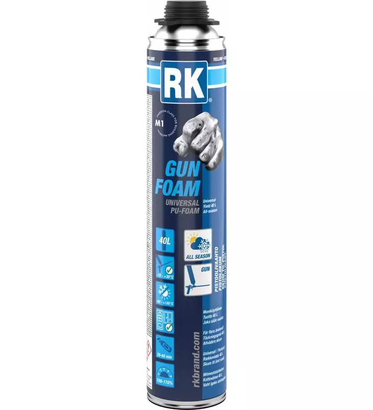 RK Gun Foam PU-Pistoolivaahto All season 750 ml - Uretaanivaahdot - 6418091021837 - 1