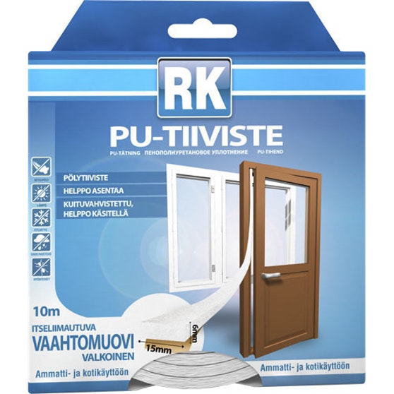 RK PU-Pölytiiviste valkoinen - Ikkunatiivisteet ja ovitiivisteet - 6418091343007 - 1