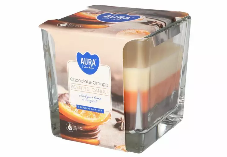 Aura Tuoksulasikynttilä Chocolate-Orange - Pöytäkynttilät ja tuoksukynttilät - 5906927043067 - 1