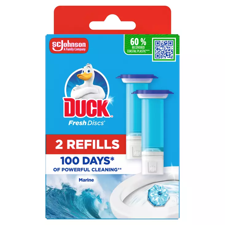 Duck Fresh Discs 2x36ml Marine täyttö - WC:n puhdistus ja putkenavaajat - 5000204435467 - 1