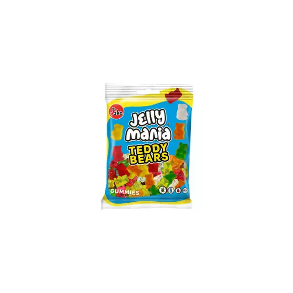 JELLY MANIA TEDDY BEARS 100G - Makeispussit, -patukat ja tikkarit - 8412147570537 - 1
