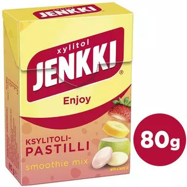JENKKI ENJOY SMOOTHIE MIX 80G KSYLITOLI - Purukumit ja pastillit - 6420256016947 - 1