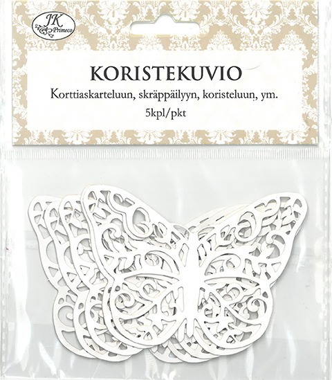 Koristekuvio Perhonen valkoinen - Tee-se-itse DIY - 6417715028887 - 1