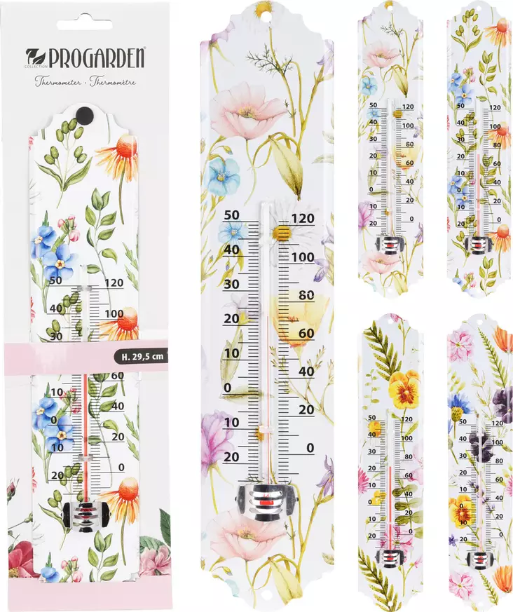 Lämpömittari Kukka-aihe 295 mm - Lämpömittarit - 8719987439797 - 1