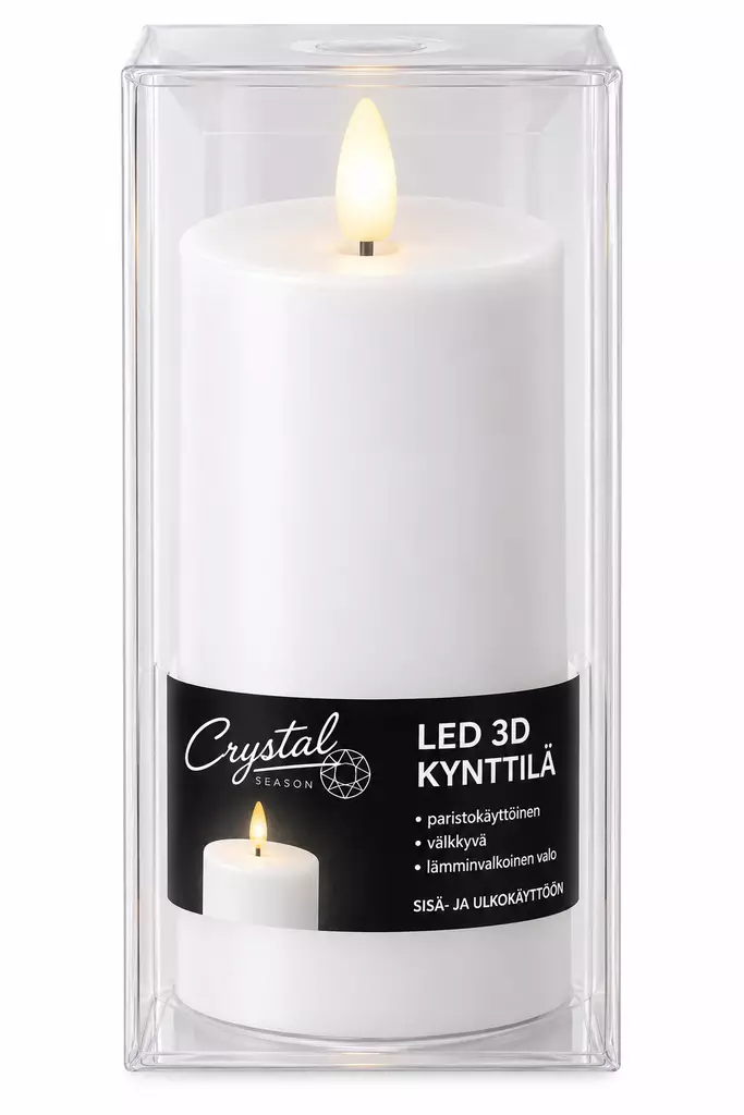 LED KYNTTILÄ 3D 7,5 X 15 cm ULKOKÄYTTÖÖN - LED-kynttilät - 6438159942027 - 1