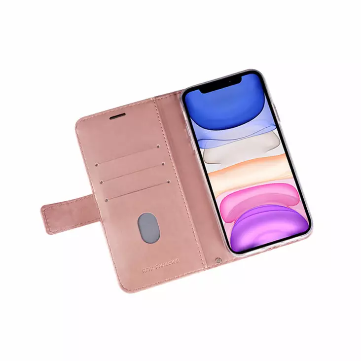 Mobia lompakkolaukku iPhone 11, ruusukulta - Puhelinkotelot - 6430076522757 - 1