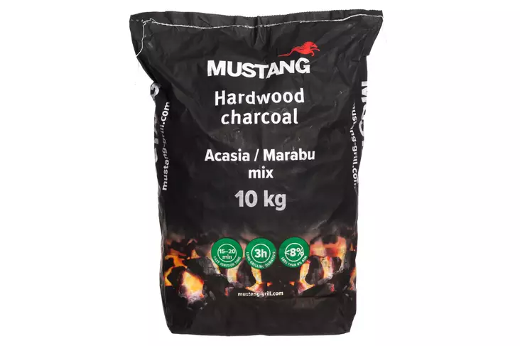 Mustang Kovapuu grillihiili Akaasia/Marabu sekoitus 10 kg - Hiilet, briketit ja halot - 6410416425627 - 1