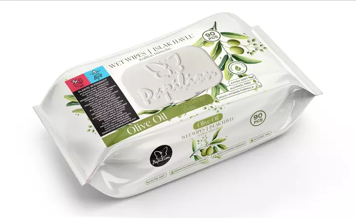 PAPILION ISO KOSTEUSPYYHE OLIIVI 90KPL - Intiimikosteuspyyhkeet - 8683407003007 - 1