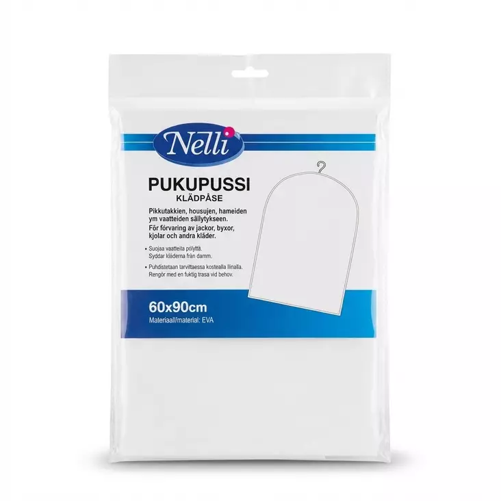 Pukupussi, 60*90cm, valkoinen - Vaatteiden säilyttäminen - 6438506016197 - 1