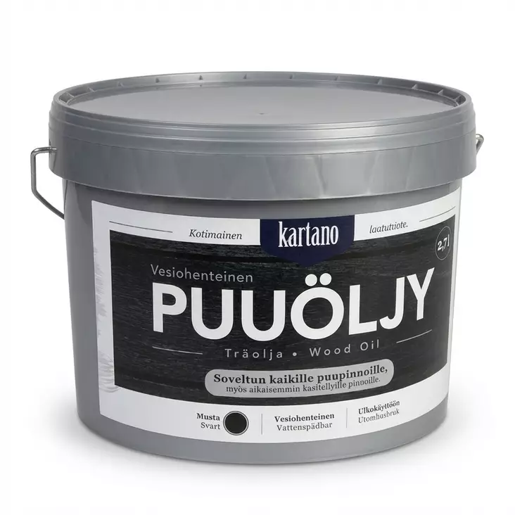 Puuöljy Kartano 2,7L musta - Puuöljyt ja terassin käsittely - 6438168107547 - 1