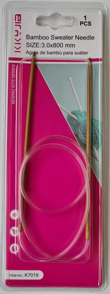 PYÖRÖPUIKOT BAMBU 80 cm 3 mm - Neulepuikot ja virkkuukoukut - 6438159386777 - 1