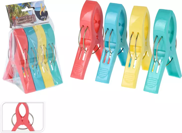 Rantapyyheklipsi 4-kpl/pkt - Pyykkinarut ja pyykkipojat - 8720573931977 - 1