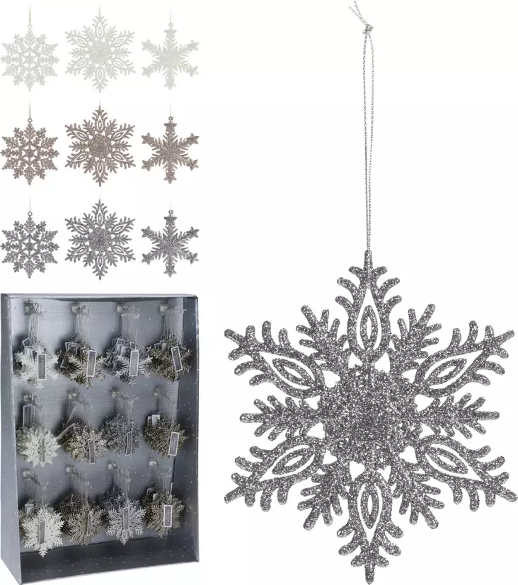 Roikkuva Lumihiutale hopea - Joulukoristeet - 8719987922237 - 1