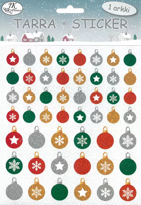 Tarra-arkki Joulupallot hologrammi - Joulukorttiaskartelu - 6417715032747 - 1