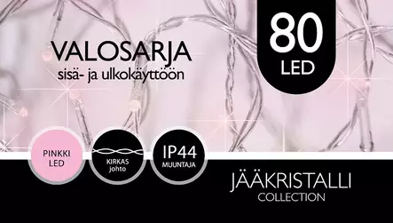 LED ULKOVALOSARJA 80 LED pinkki - Ulkovalosarjat - 6438159119498 - 1