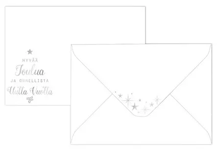 Foliokirjekuori C6 Jouluteksti hopea - Joulukorttiaskartelu - 6417715031238 - 1