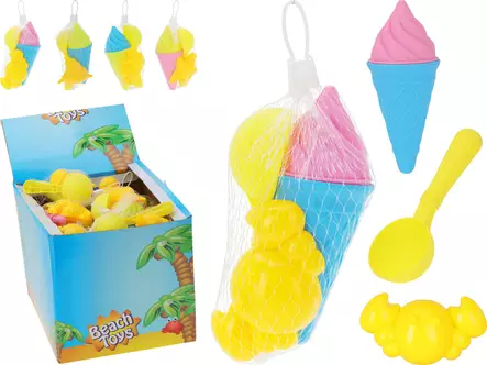 Hiekkalelusetti Jäätelö 4-osainen - Ulkoleikit - 8721037376778 - 1