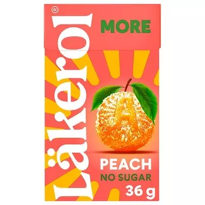 Läkerol More Peach sokeriton - Purukumit ja pastillit - 7310350505258 - 2